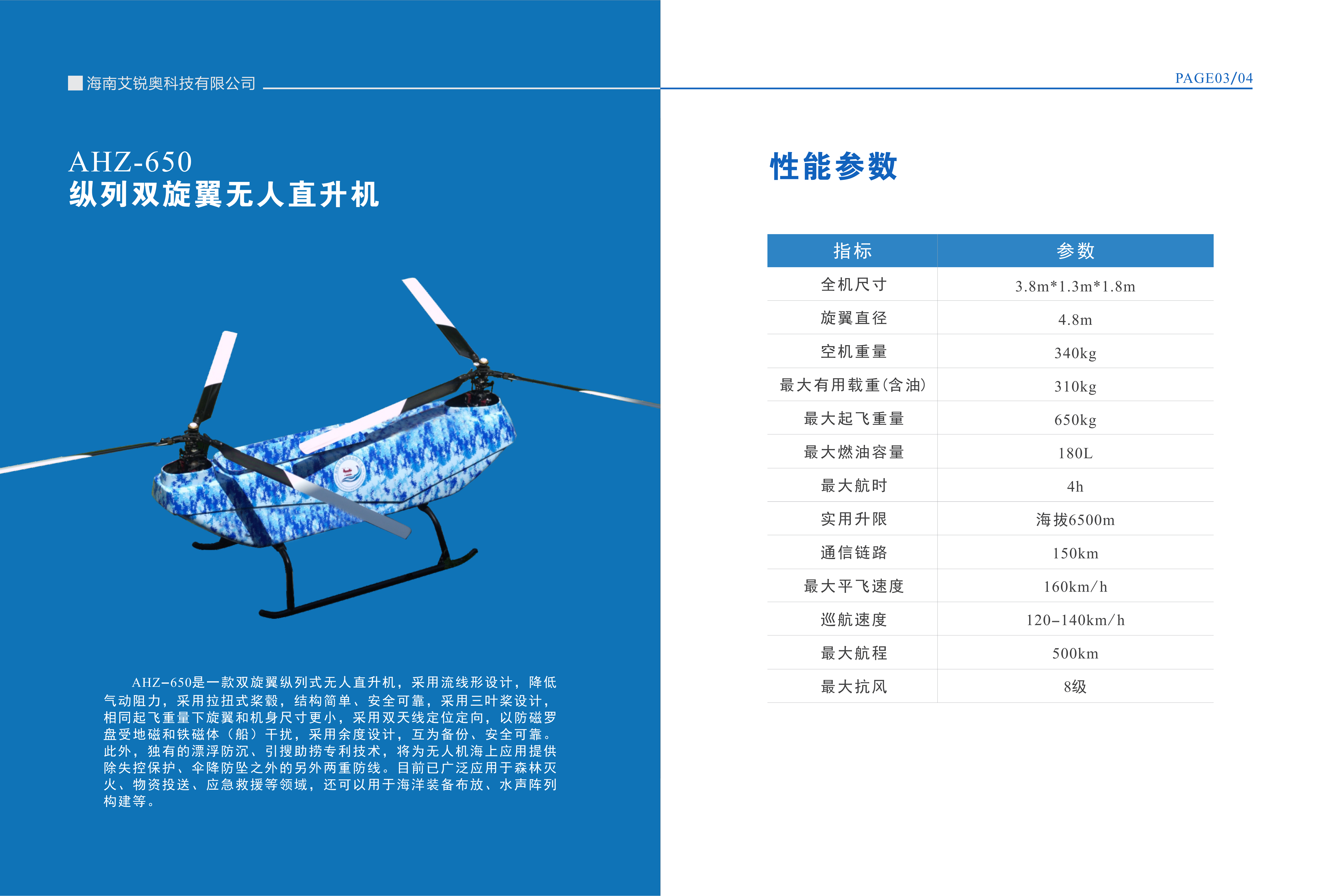 AHZ-650 Tandem Twin-Rotor UAV