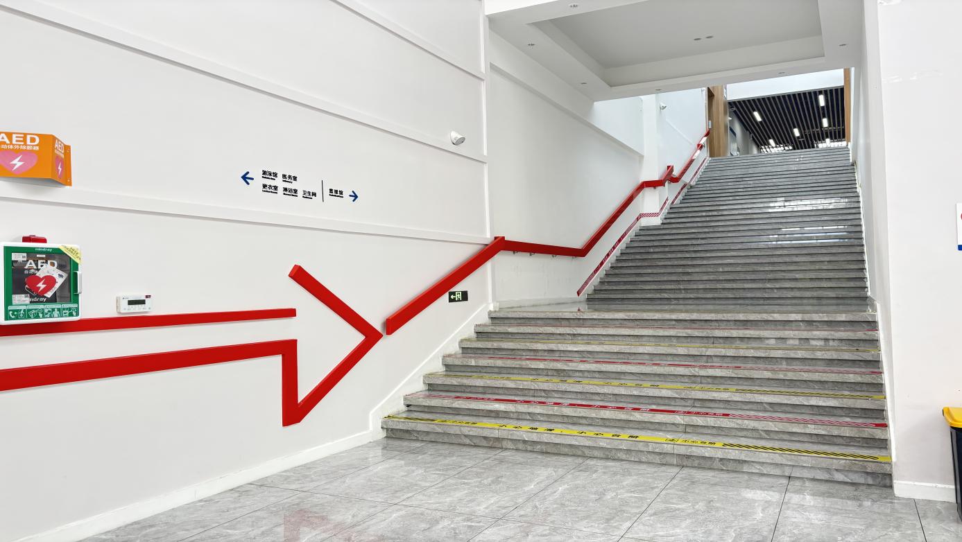 Stairway leading to the opening ceremony and holding area